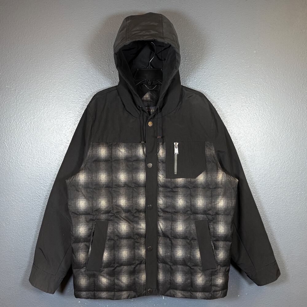 Pendleton L men’s flannel black Down Puffer Coat jacket parka outwear hiking
